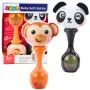 LEAN TOYS Grabuļu komplekts ar mīkstām bumbiņām, pērtiķa un pandas raksti, 2 gab.