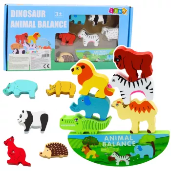 LEAN TOYS Balanced Animals koka prasmju spēle 13El