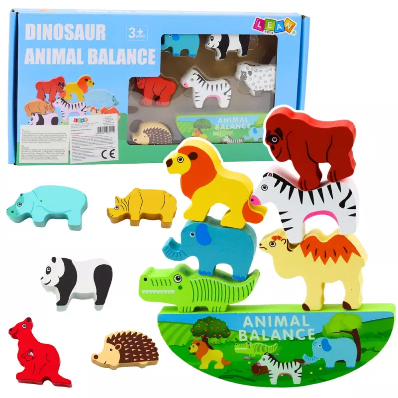 LEAN TOYS Balanced Animals koka prasmju spēle 13El