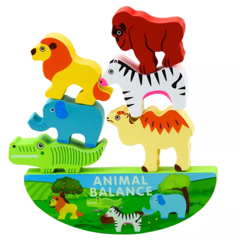 LEAN TOYS Balanced Animals koka prasmju spēle 13El