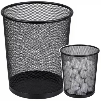 LEAN Office atkritumu tvertne, metāla sieta, apaļa, melna, 10 L