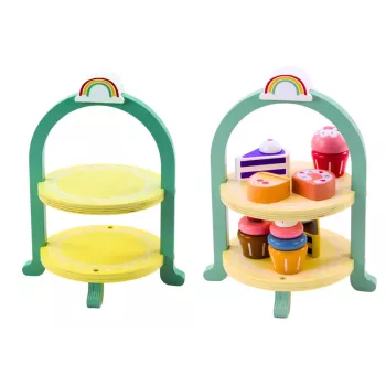 LEAN TOYS Saldumu komplekts Kūkas Kēksiņi Koka statīvs
