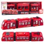 LEAN TOYS City Metro Tramvajs ar atveramām durvīm, gaismām un skaņām, sarkans 1:16