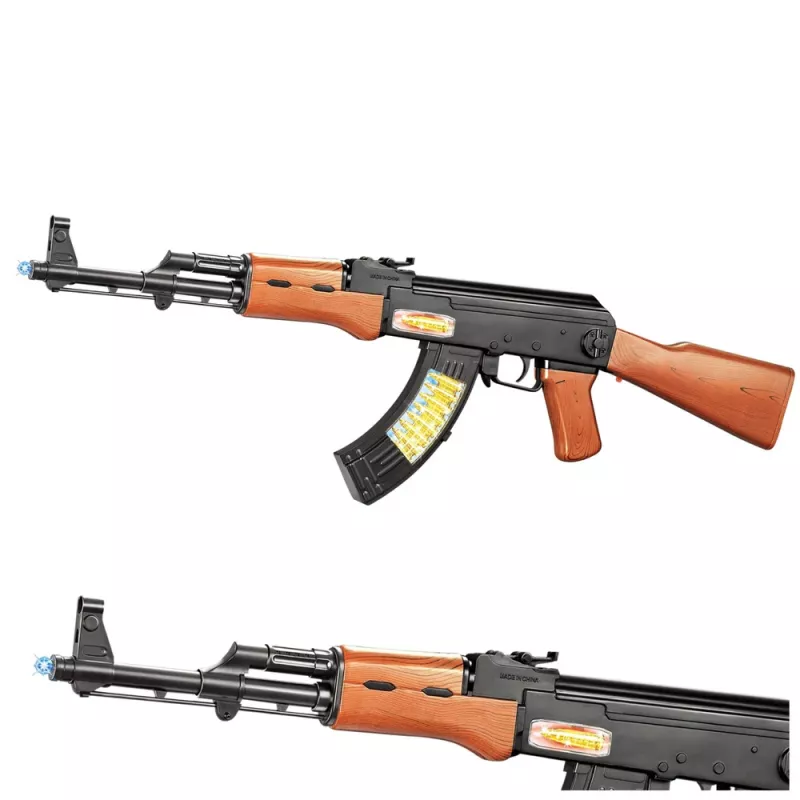 LEAN TOYS AK-47 rotaļu šautene bērniem ar gaismu un skaņu, 68,5 cm