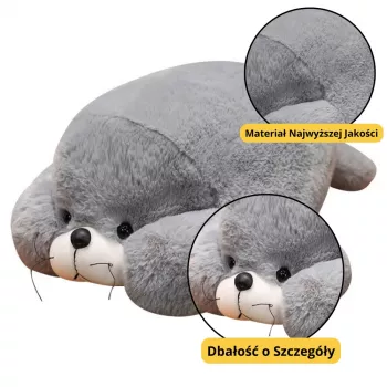 LEAN TOYS Plīša maskots Mīkstā rotaļlieta Liels pelēks ronis 29cm