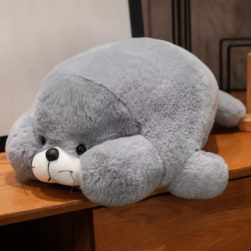 LEAN TOYS Plīša maskots Mīkstā rotaļlieta Liels pelēks ronis 29cm