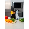 Blaupunkt Slicer FPS502 Elektriskais pārtikas griezējs 150 W Nerūsējošā tērauda zobains nazis 190 mm Regulējams biezums 0-15 mm Melns/Sudrabs