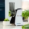 Blaupunkt Slicer FPS502 Elektriskais pārtikas griezējs 150 W Nerūsējošā tērauda zobains nazis 190 mm Regulējams biezums 0-15 mm Melns/Sudrabs
