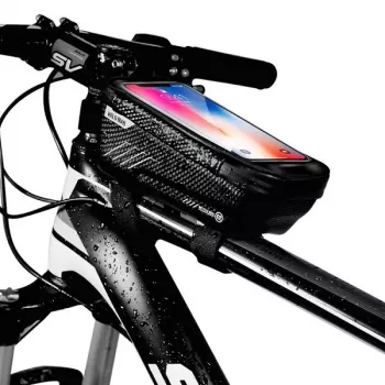 WILDMAN Bike Holder Case M E2 1L Melns - Stūres telefona soma, šļakatu izturīga, skārienekrāna saderīga, 1L ietilpība