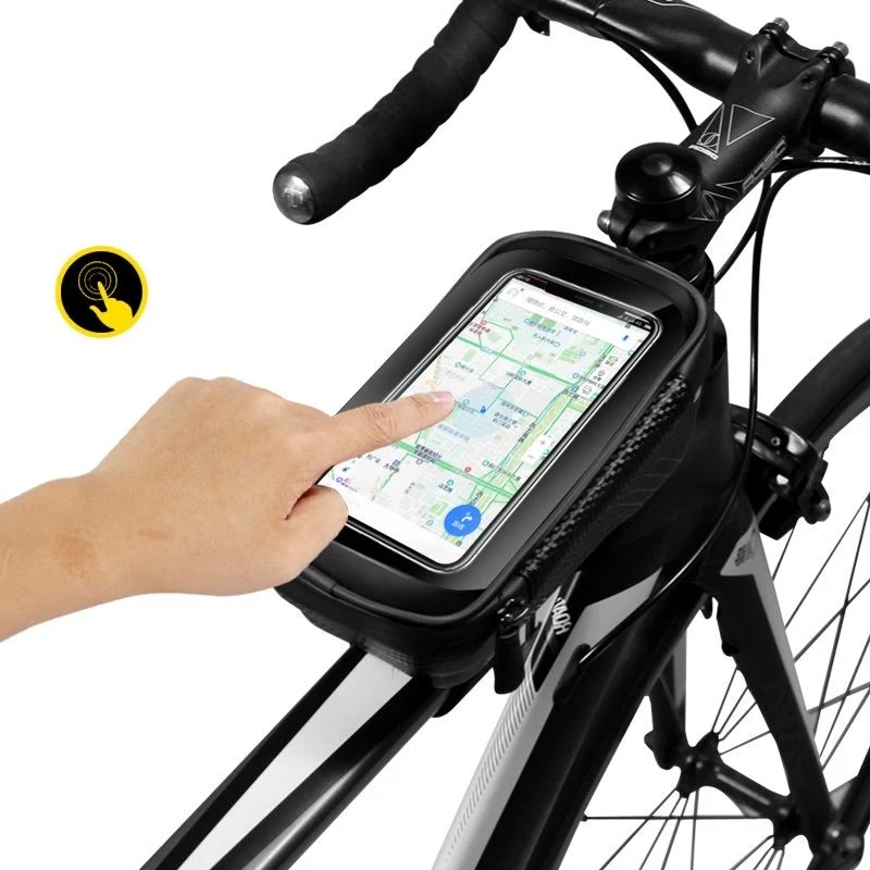 WILDMAN Bike Holder Case M E2 1L Melns - Stūres telefona soma, šļakatu izturīga, skārienekrāna saderīga, 1L ietilpība