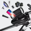 WILDMAN Bike Holder Case M E2 1L Melns - Stūres telefona soma, šļakatu izturīga, skārienekrāna saderīga, 1L ietilpība
