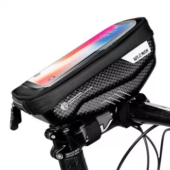 WILDMAN Bike Holder Case S E1 1L Melns – Kompakts velosipēda rāmja soma ar Velcro siksnām