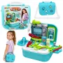 LEAN TOYS 2-in-1 medicīnas komplekts koferī, pārnēsājama ārsta kabinets, aksesuāri, zils