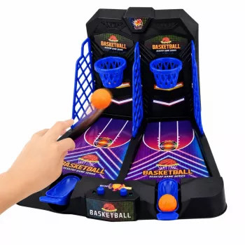 LEAN TOYS Mini galda basketbola dubultās prasmes spēle 2 spēlētājiem ar punktu skaitīšanu