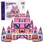 LEAN TOYS magnētiskie konstruktora bloki Princeses pils rozā 58 gab.