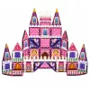LEAN TOYS magnētiskie konstruktora bloki Princeses pils rozā 58 gab.