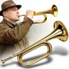 V-TONE VHT 1 Bb Signāla trompete Bugle – Misiņš ar caurspīdīgu laku, bez vārstiem, 120 mm zvans, ietilpst iemutnis
