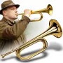 V-TONE VHT 1 Bb Signāla trompete Bugle – Misiņš ar caurspīdīgu laku, bez vārstiem, 120 mm zvans, ietilpst iemutnis