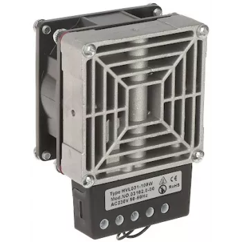 DELTA OPTICAL HVL-031-100W 100W DIN sliežu ventilatora sildītājs ar PTC elementu, 230V AC, IP20, Touch-Safe