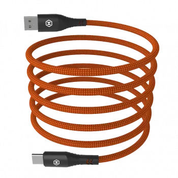 HAMMER USB-A uz USB-C kabelis 1,2 m melns 480Mbps uzlādei un datiem