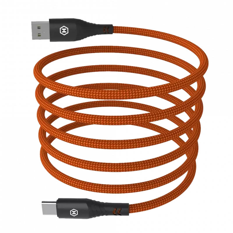 HAMMER USB-A uz USB-C kabelis 1,2 m melns 480Mbps uzlādei un datiem