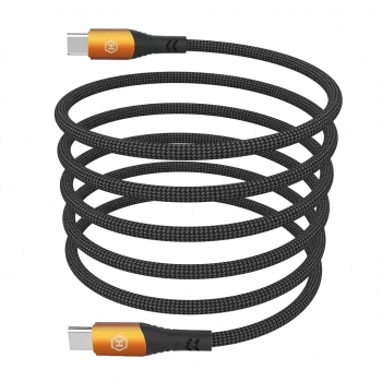 HAMMER USB-C uz USB-C kabelis 1,2 m 60W PD ātra uzlāde un datu sinhronizācija, melns
