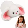 LEAN TOYS Plīša zaķis ar garām ausīm, balts, 16 cm