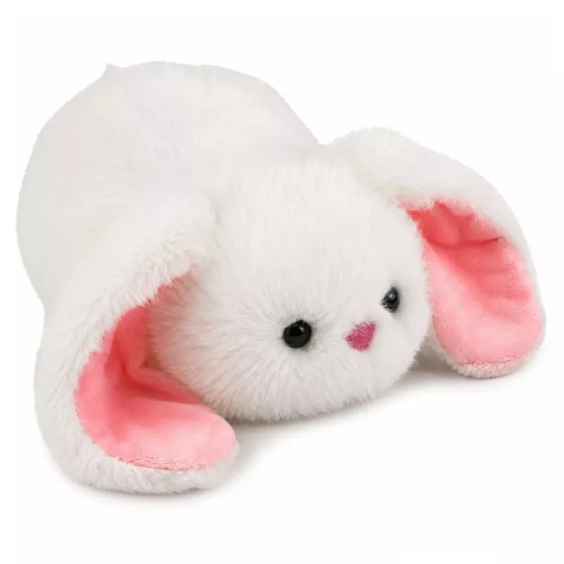 LEAN TOYS Plīša zaķis ar garām ausīm, balts, 16 cm