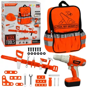 LEAN TOYS DIY instrumentu mugursoma ar jostu un bezvadu skrūvgriezi