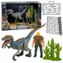 LEAN TOYS Dinozauru mednieku komplekts ar kustīgām ekstremitātēm un tīkla ieroču piederumiem