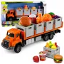 LEAN TOYS Oranžs pārtikas transporta kravas auto 1:55 liešanas modelis