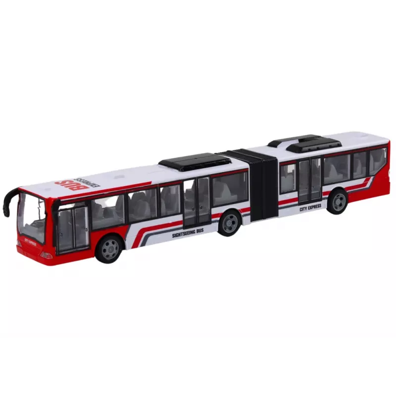 LEAN TOYS Ar tālvadību Vadāms Pilsētas Autobuss Sarkans un Balts Mērogs 1:20
