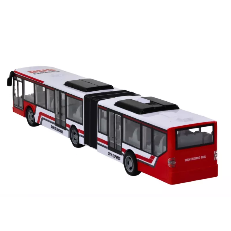 LEAN TOYS Ar tālvadību Vadāms Pilsētas Autobuss Sarkans un Balts Mērogs 1:20