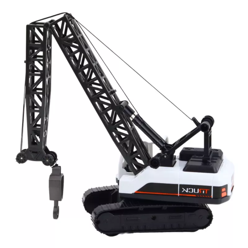 LEAN TOYS Kāpurķēžu celtniecības celtnis ar 360° rotāciju, kustīgu āķi, balts
