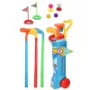 LEAN TOYS Golfa komplekts ar ratiņiem, nūjām un lauka spēli 20 gab.