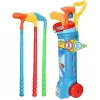 LEAN TOYS Golfa komplekts ar ratiņiem, nūjām un lauka spēli 20 gab.