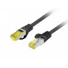 LANBERG Cat.6A S/FTP LSZH Patch Cable 20m Melns – 10GbE, Fluke Passed, 26AWG Pure Copper