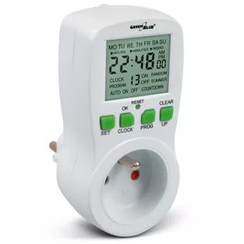 GreenBlue GB107 Digitālais programmējamais taimeru slēdzis 16 programmas 230V 16A Schuko