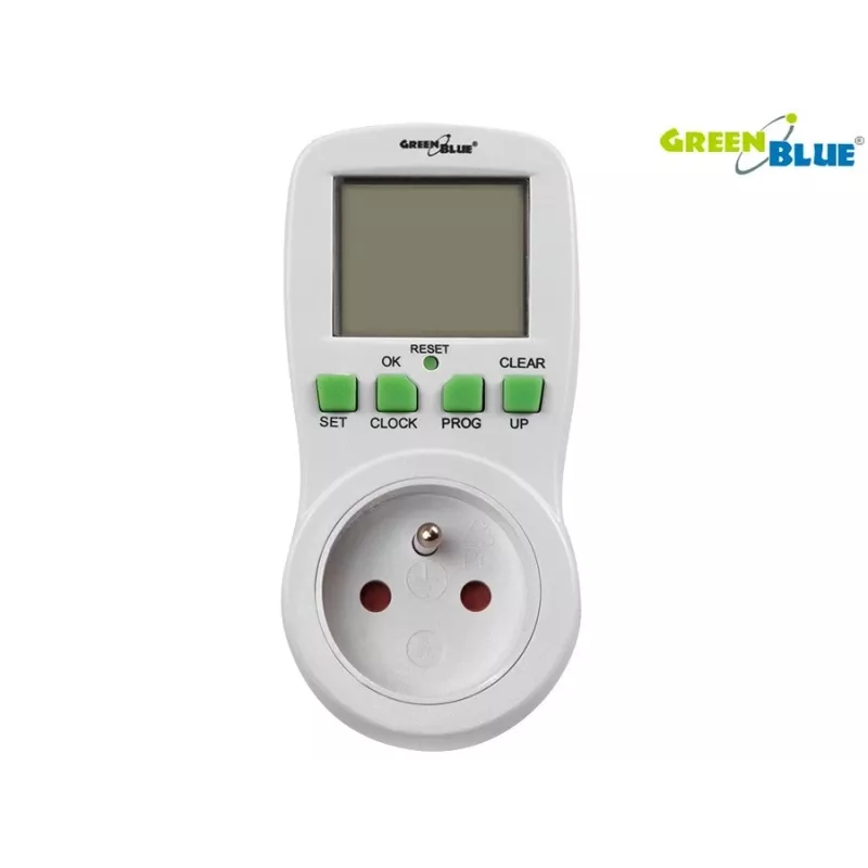 GreenBlue GB107 Digitālais programmējamais taimeru slēdzis 16 programmas 230V 16A Schuko