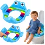 LEAN TOYS Bērnu tualetes sēdekļa pārvalks, mīksts sēdeklis ar rokturiem, zils