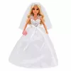 LEAN TOYS Anlily Līgavas lelle ar mirdzošu kāzu kleitu, plīvuru, pušķi, kūku, kurpēm, 29 cm