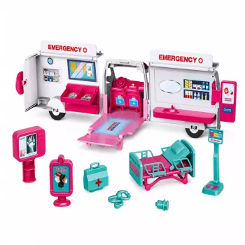 LEAN TOYS Salokāma ātrā palīdzība lellēm Slimnīcas mini leļļu aksesuāri 11 gab.