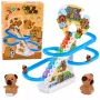 LEAN TOYS Kapibaras slīdkalniņš ar kustīgām kāpnēm, gaismām un skaņām - muzikāla kāpšanas rotaļlieta bērniem no 3 gadiem