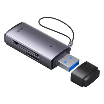 Baseus USB 3.0 2-in-1 SD un microSD karšu lasītājs – pelēks
