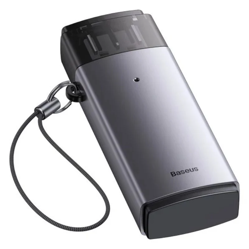Baseus USB 3.0 2-in-1 SD un microSD karšu lasītājs – pelēks