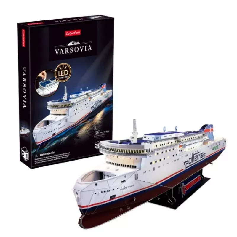 CubicFun 3D Puzle - MS Prom Varsovia Kuģa Modelis, 150 Gabali, 44 cm Samontēts Garums, Vidēja Grūtība, Vecumam 8+