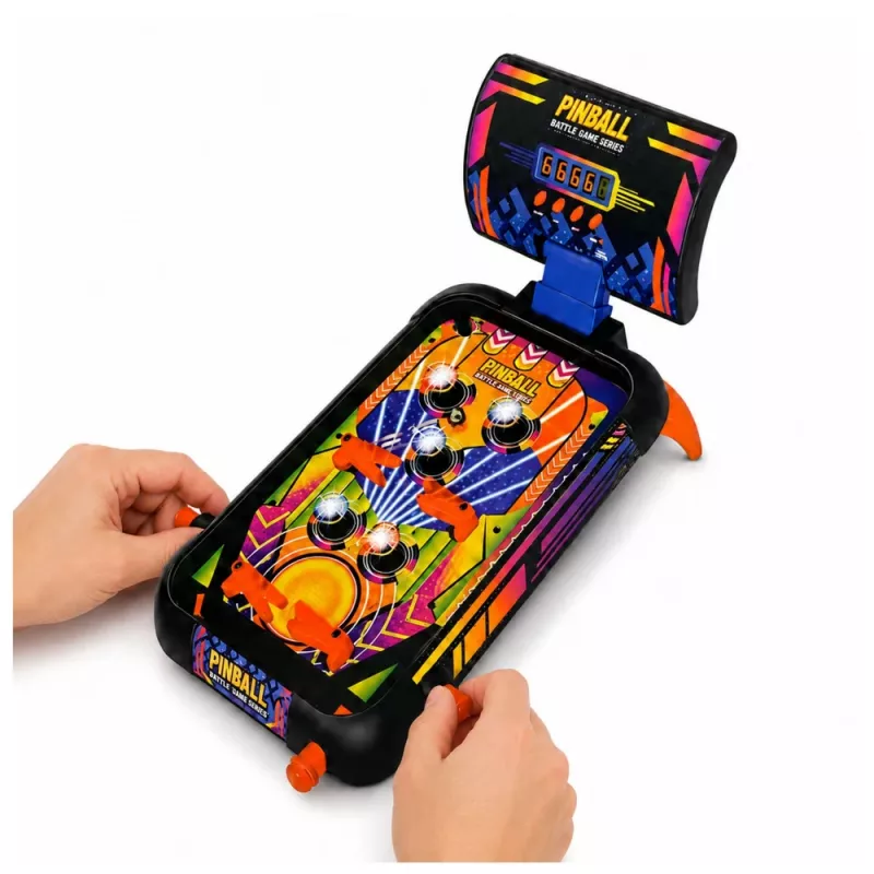 LEAN TOYS Arkādes spēle Pinball galda fliperis ar punktu skaitītāju, gaismām un skaņām