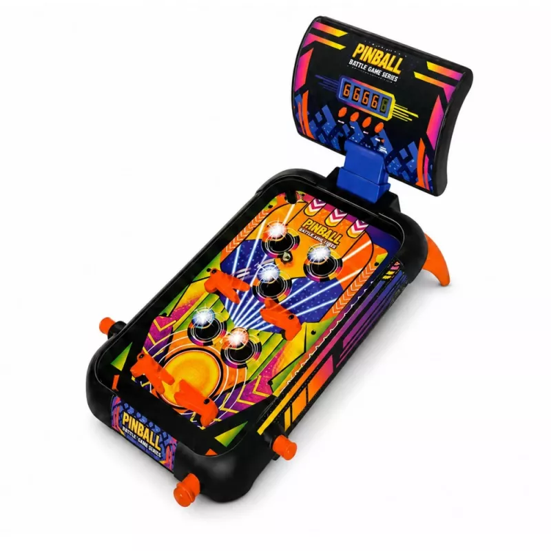 LEAN TOYS Arkādes spēle Pinball galda fliperis ar punktu skaitītāju, gaismām un skaņām