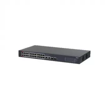 Dahua CS4228-24GT-375 24 portu Gigabit PoE++ pārvaldāms slēdzis ar 4 SFP augšupsaitēm, 375W budžets, Layer 2, statīvs