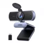 UGREEN FineCam Lite 4K UHD tīmekļa kamera ar 4 mikrofonu bloku, privātuma aizvaru, regulējamu skata leņķi, automātisko kadrēšanu, HDR, USB-C, pelēka